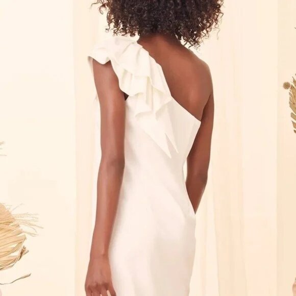 Lulu's Women's Be My Destiny One Shoulder Dress White Size XS NWT - Picture 2 of 9